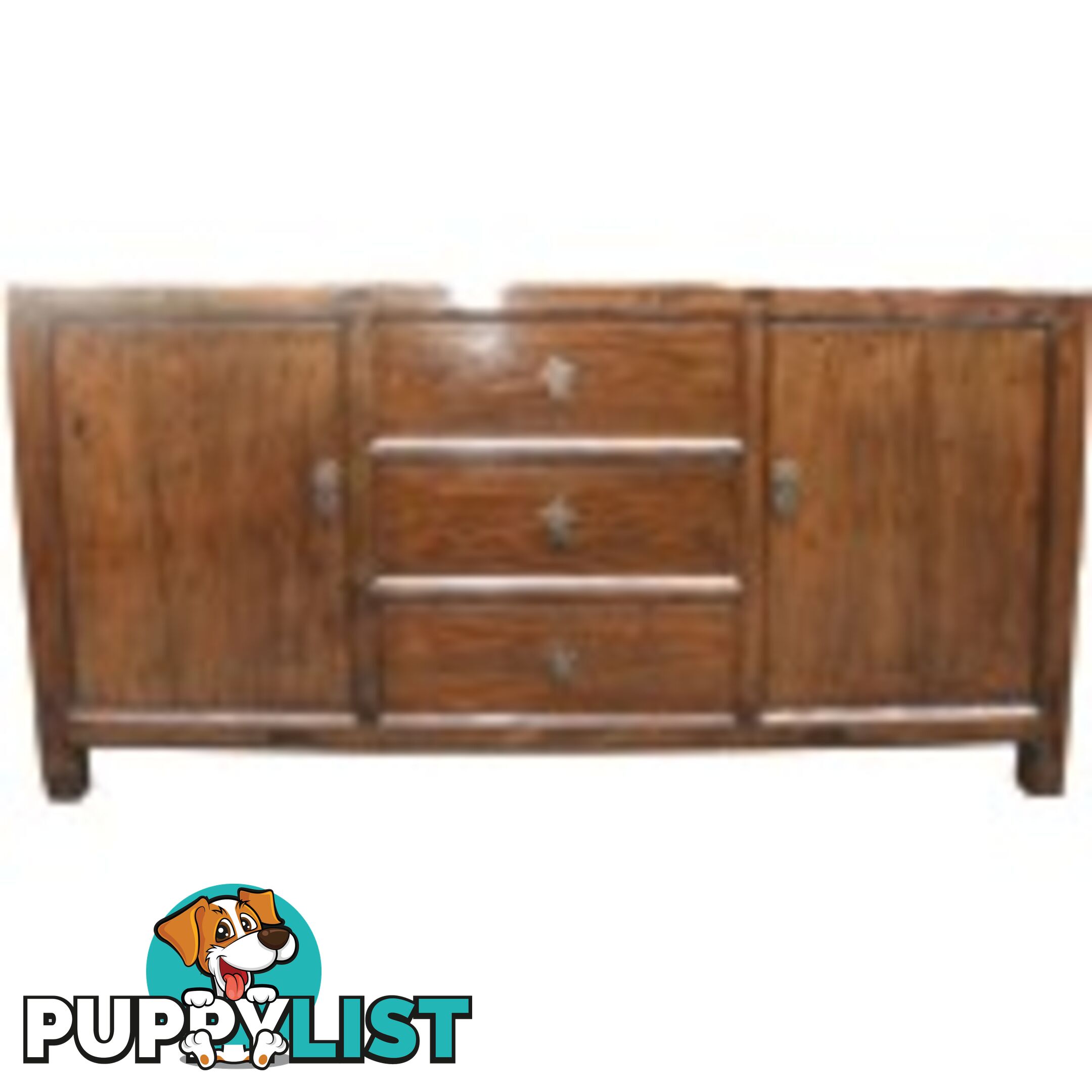 Chinese Antique Natural Elmwood Sideboard