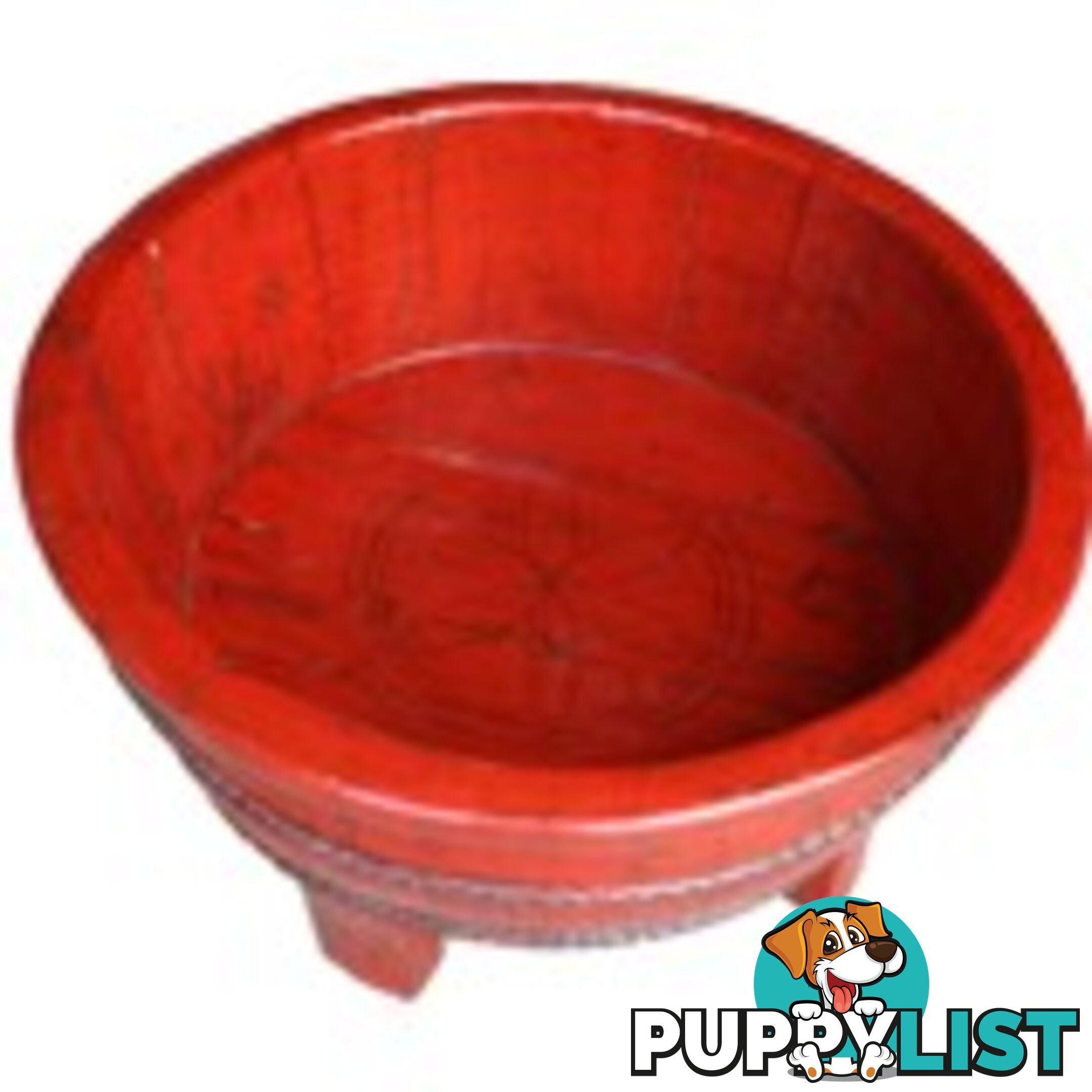 Red Chinese Wood Basin with Stand