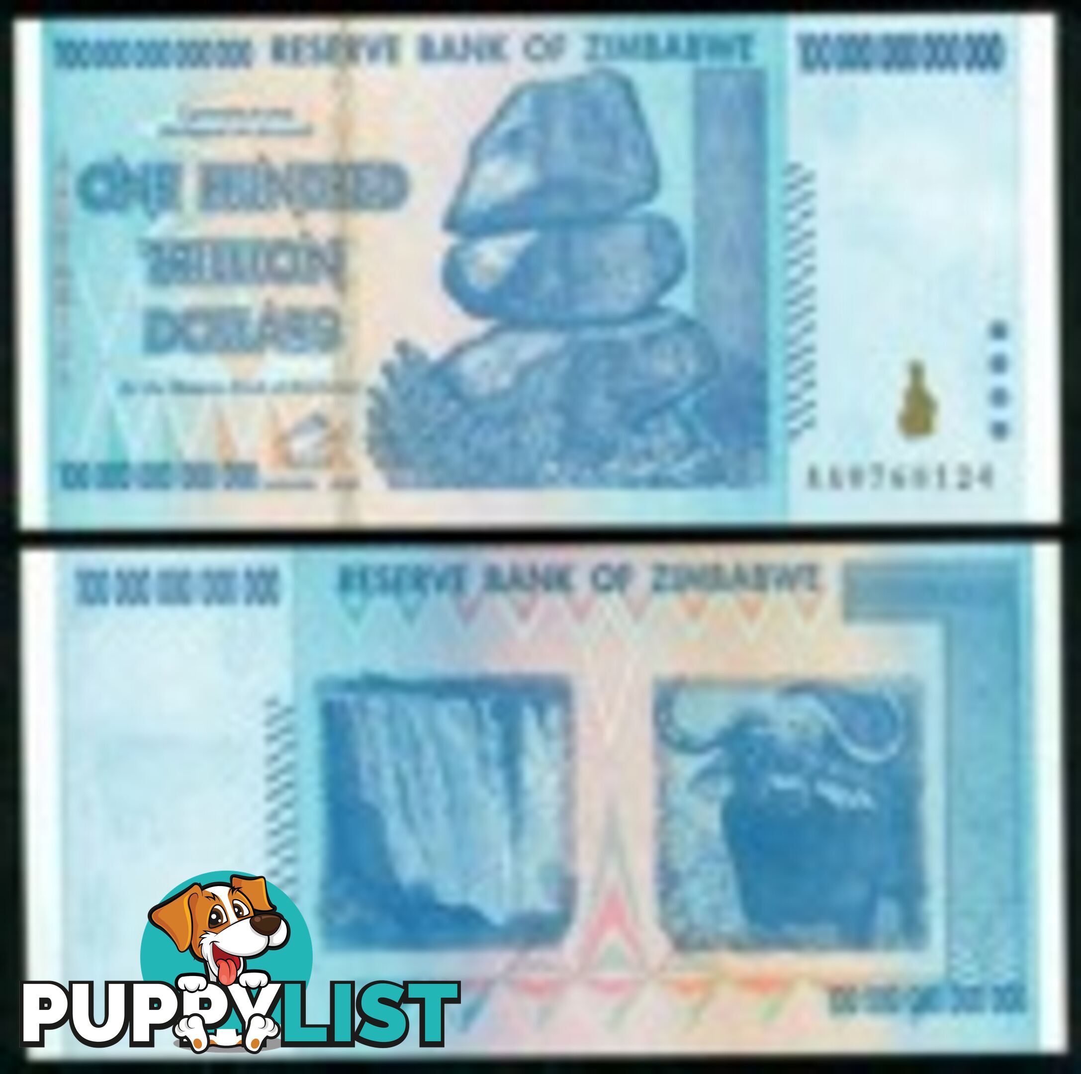 Zimbabwe 100 Trillion Banknote 2008 UNC AA++