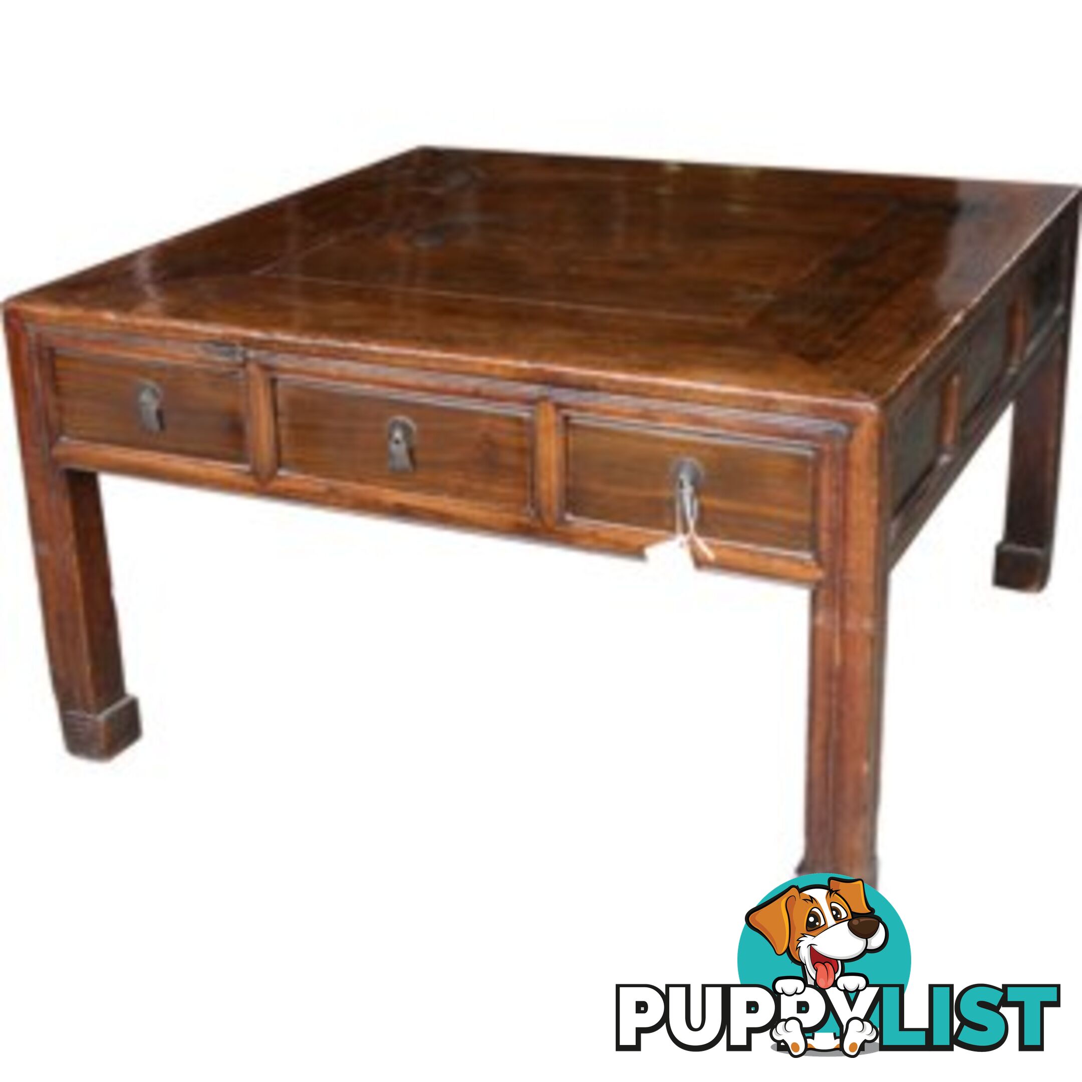 Chinese Country Style Coffee Table with Drawers