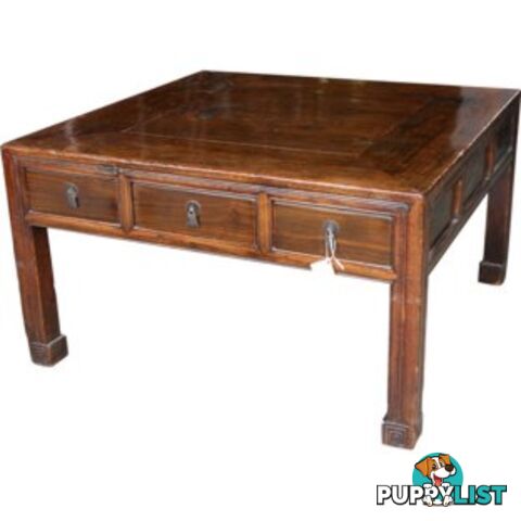 Chinese Country Style Coffee Table with Drawers