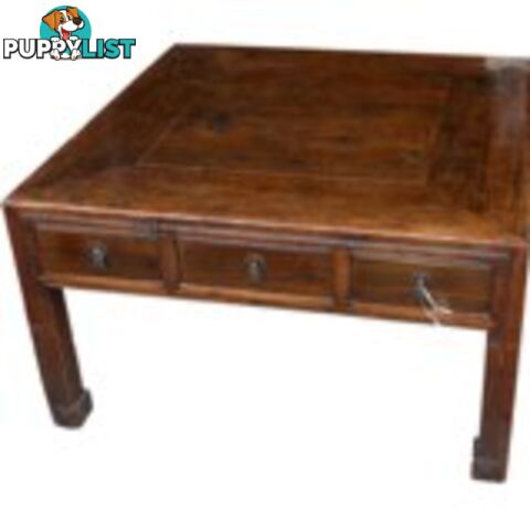 Chinese Country Style Coffee Table with Drawers