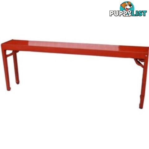 Original Red Chinese Console Table with Corner Legs