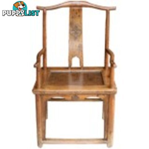 Chinese Brown Carved Armchair