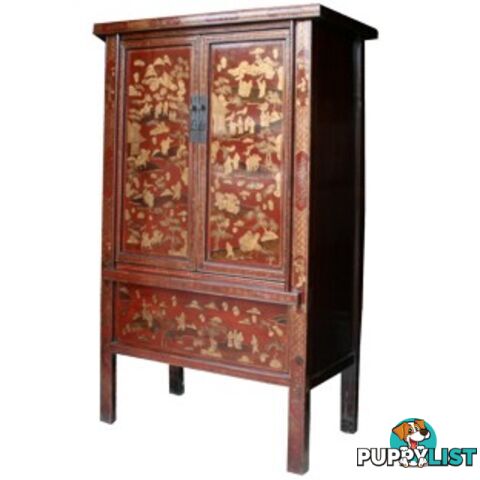 Chinese Painted Large Cabinet Shanxi Province Origin