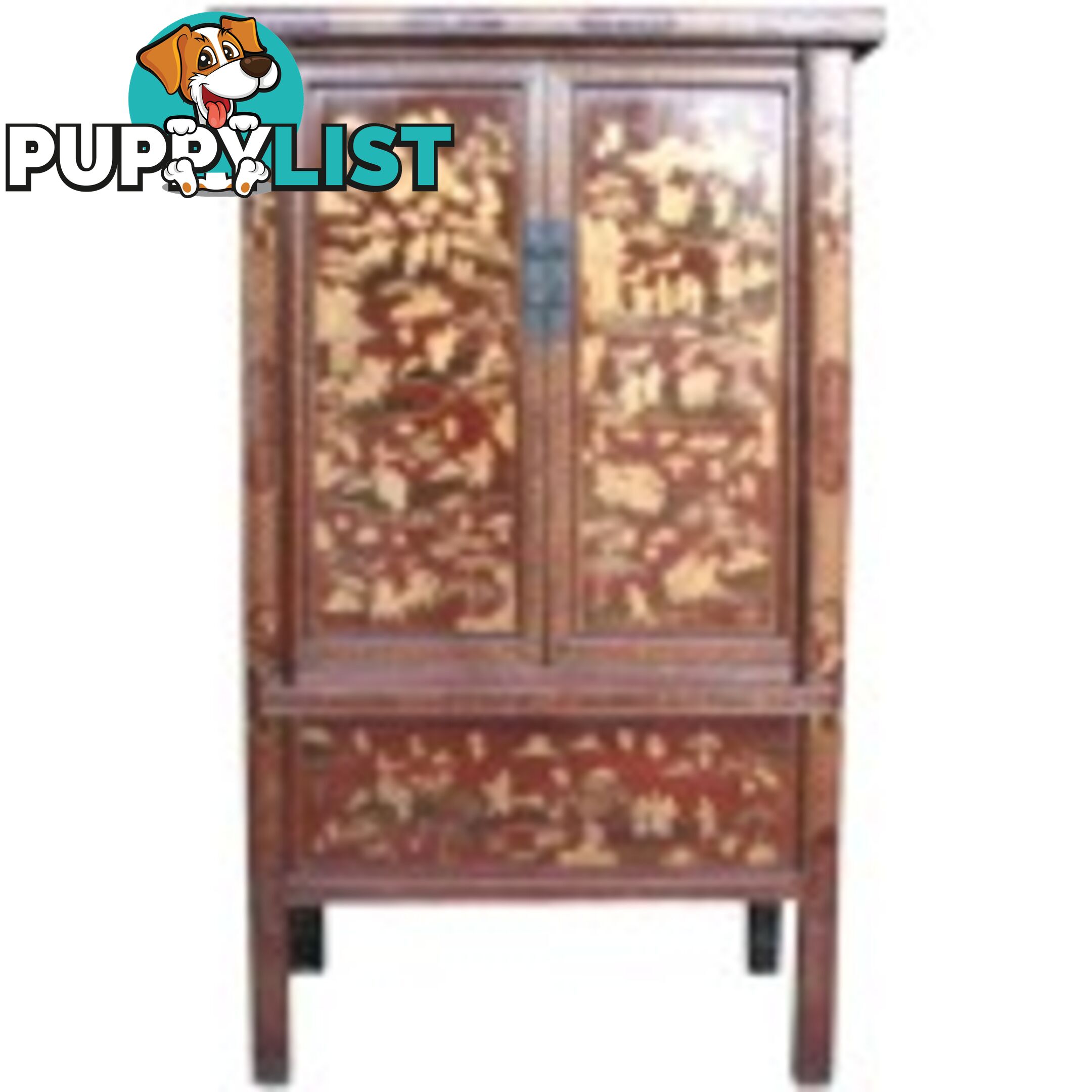 Chinese Painted Large Cabinet Shanxi Province Origin