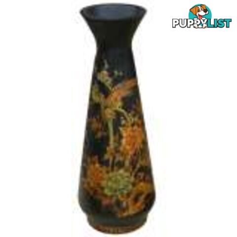 Black Painted Chinese Wood Decoration Vase