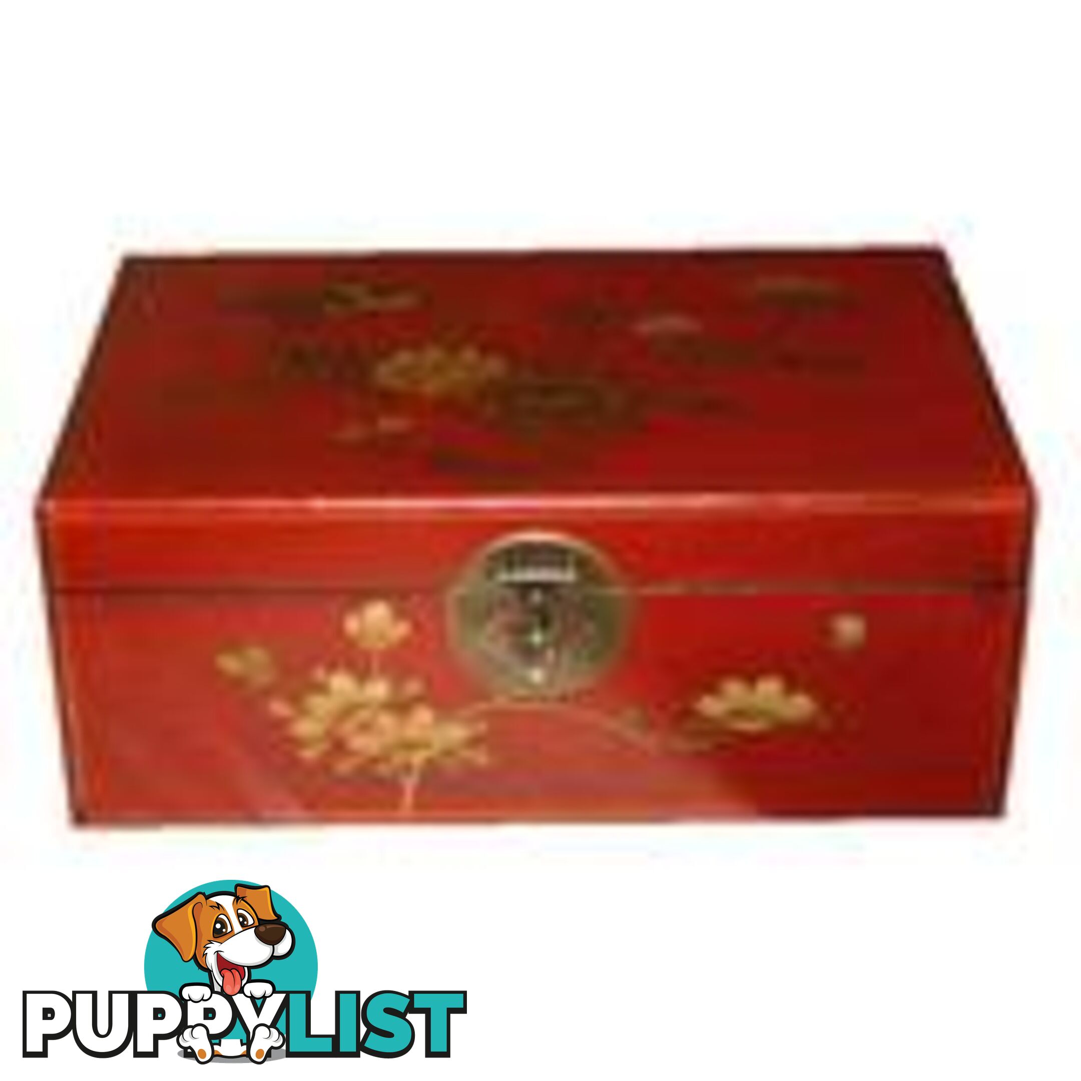 Large Red Painted Chinese Box