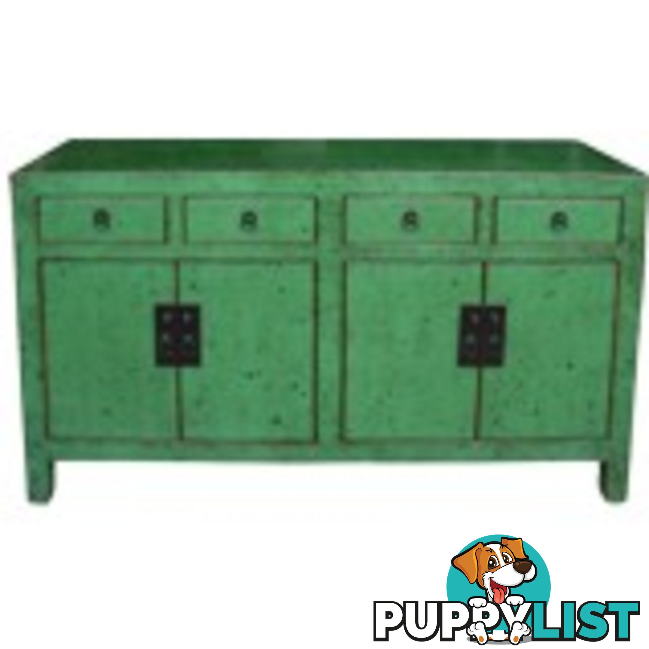 Green Lacquered Wood Sideboard Buffet