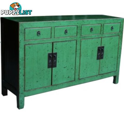Green Lacquered Wood Sideboard Buffet