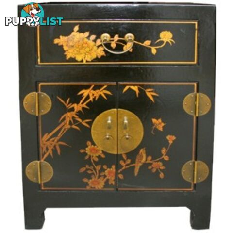 Hand Made Black Painted Chinese Bedside Table