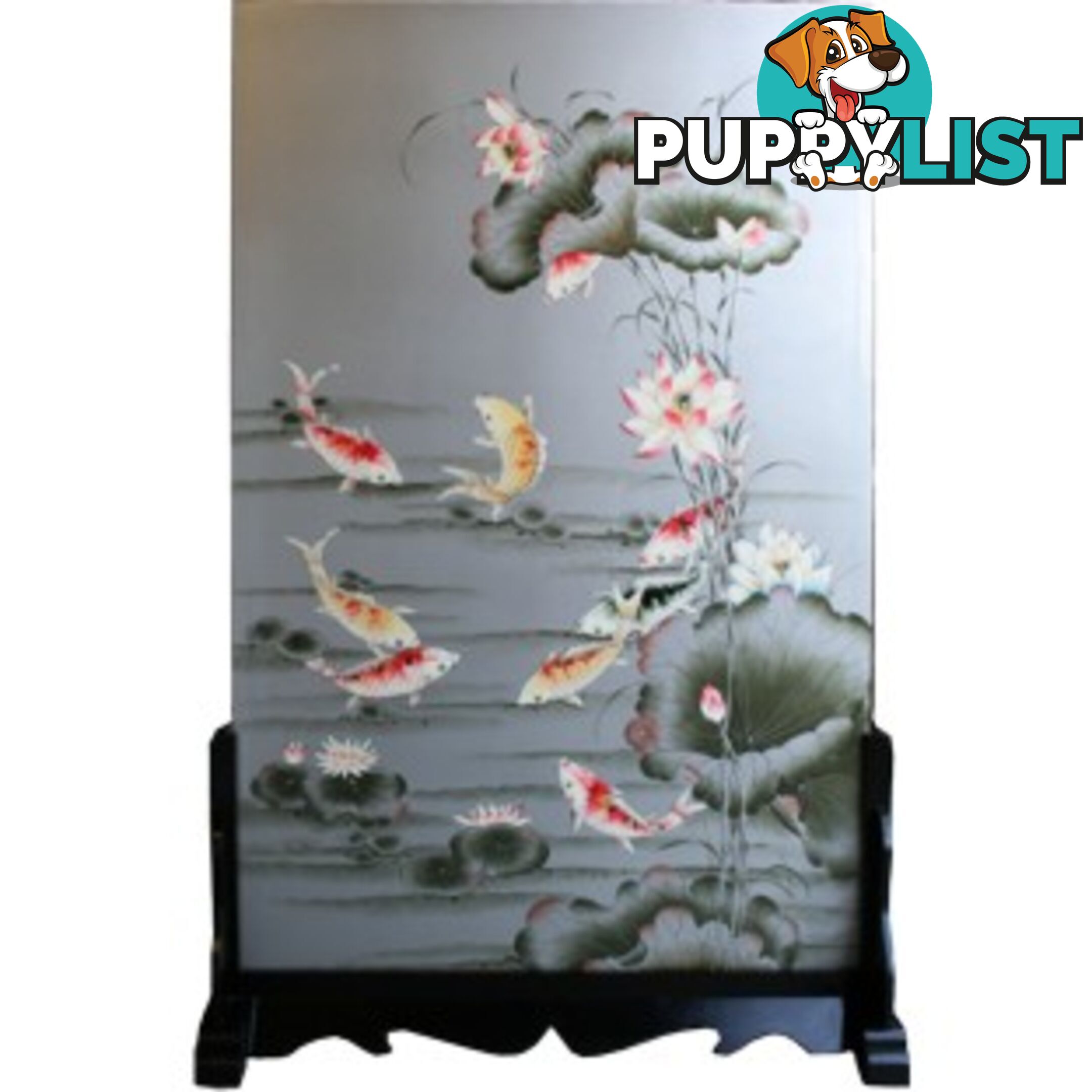 Chinese Room Divider on Spring - Koi Fish