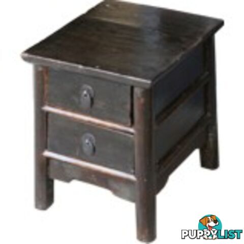 Chinese Antique Wood Stool with Drawer/Side Table