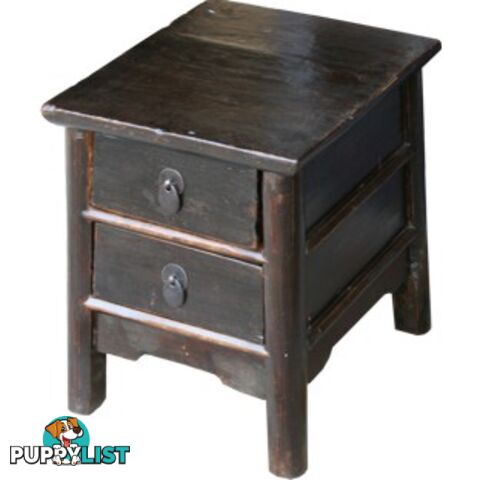 Chinese Antique Wood Stool with Drawer/Side Table