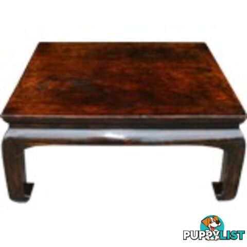 Chinese Brown Coffee Kang Table with Curve Legs