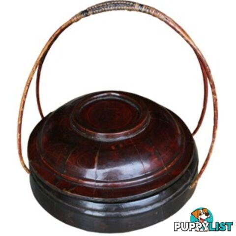 Gold Painted Wood Basket