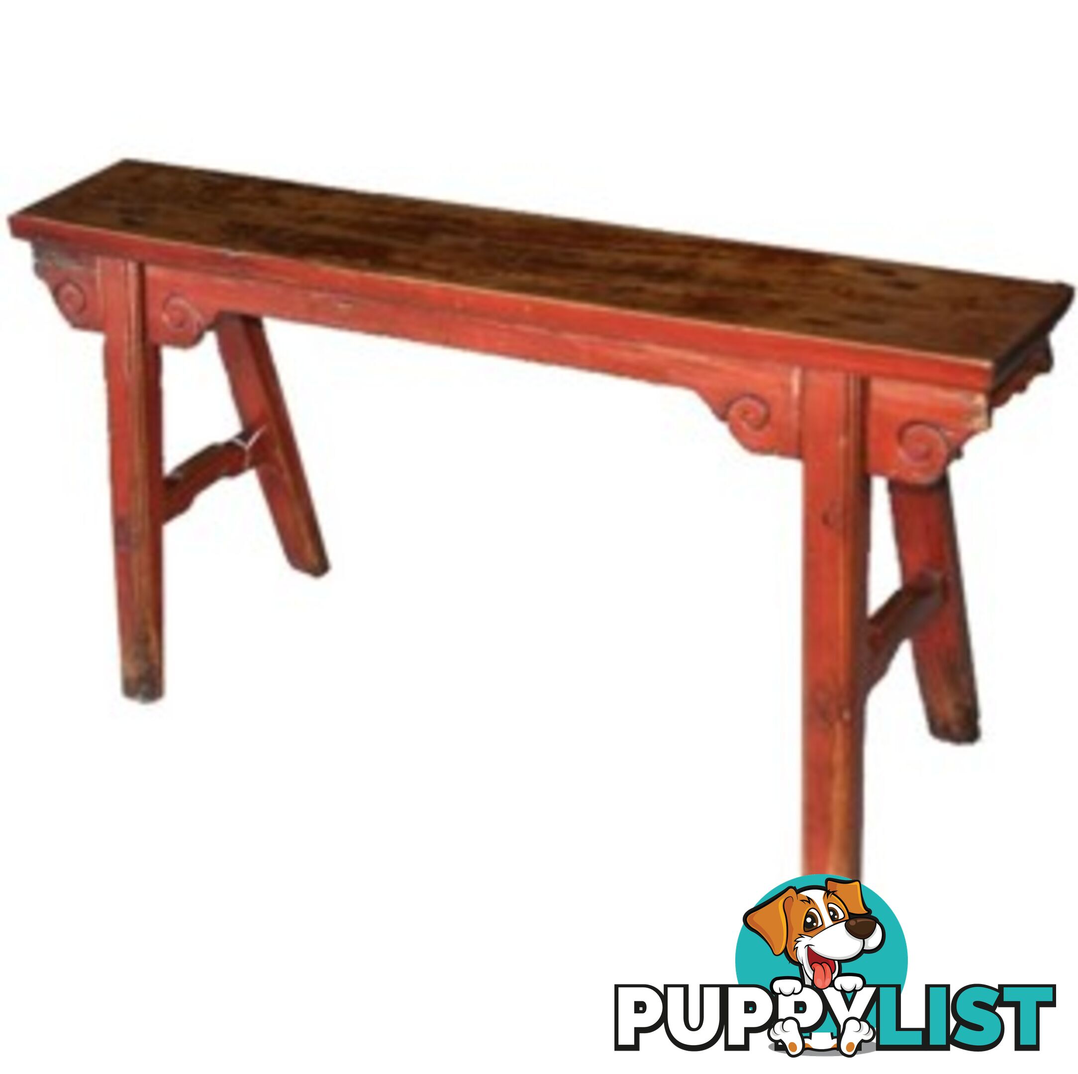 Red Chinese Martial Arts Bench