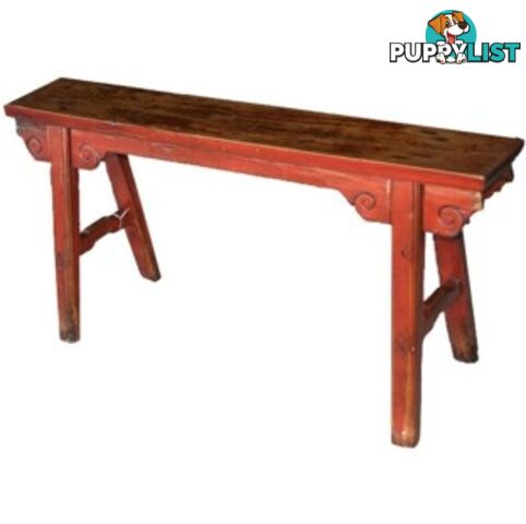 Red Chinese Martial Arts Bench