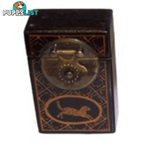 Black Oriental Painted Card Box