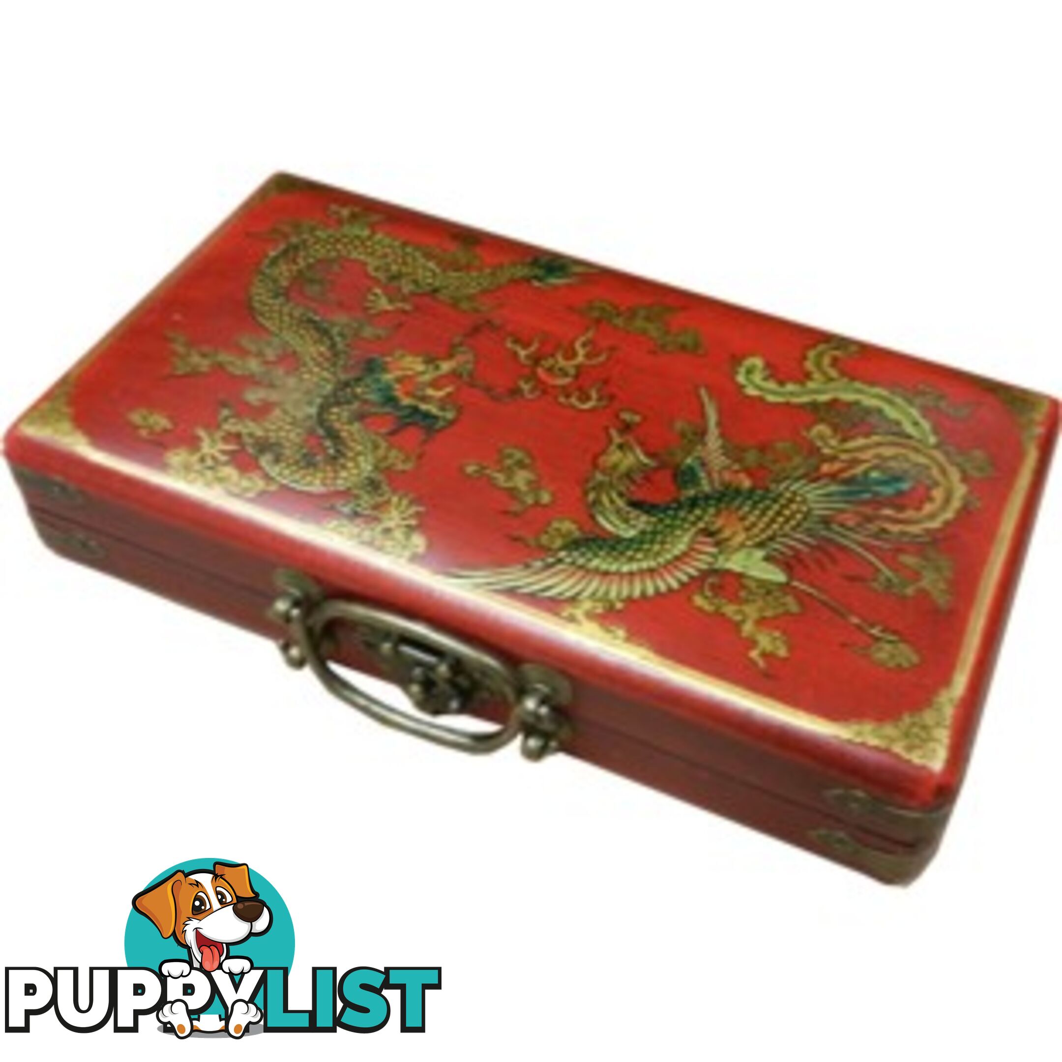 Chinese Abacus in Red Dragon & Phoenix Box