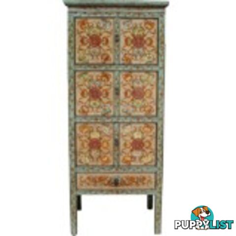 Tibetan Cabinet with Flora Painting