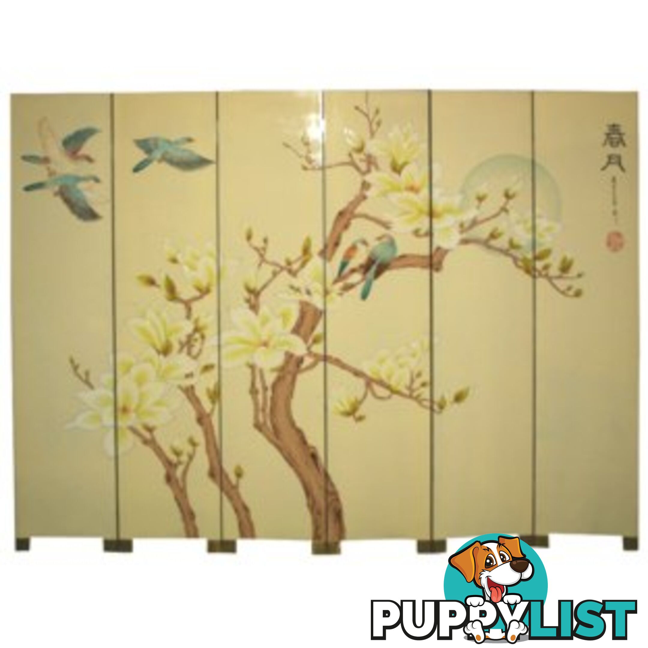 6-Panel Chinese Fold Up Screen - Spring Moon