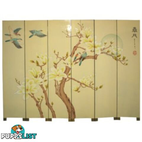 6-Panel Chinese Fold Up Screen - Spring Moon