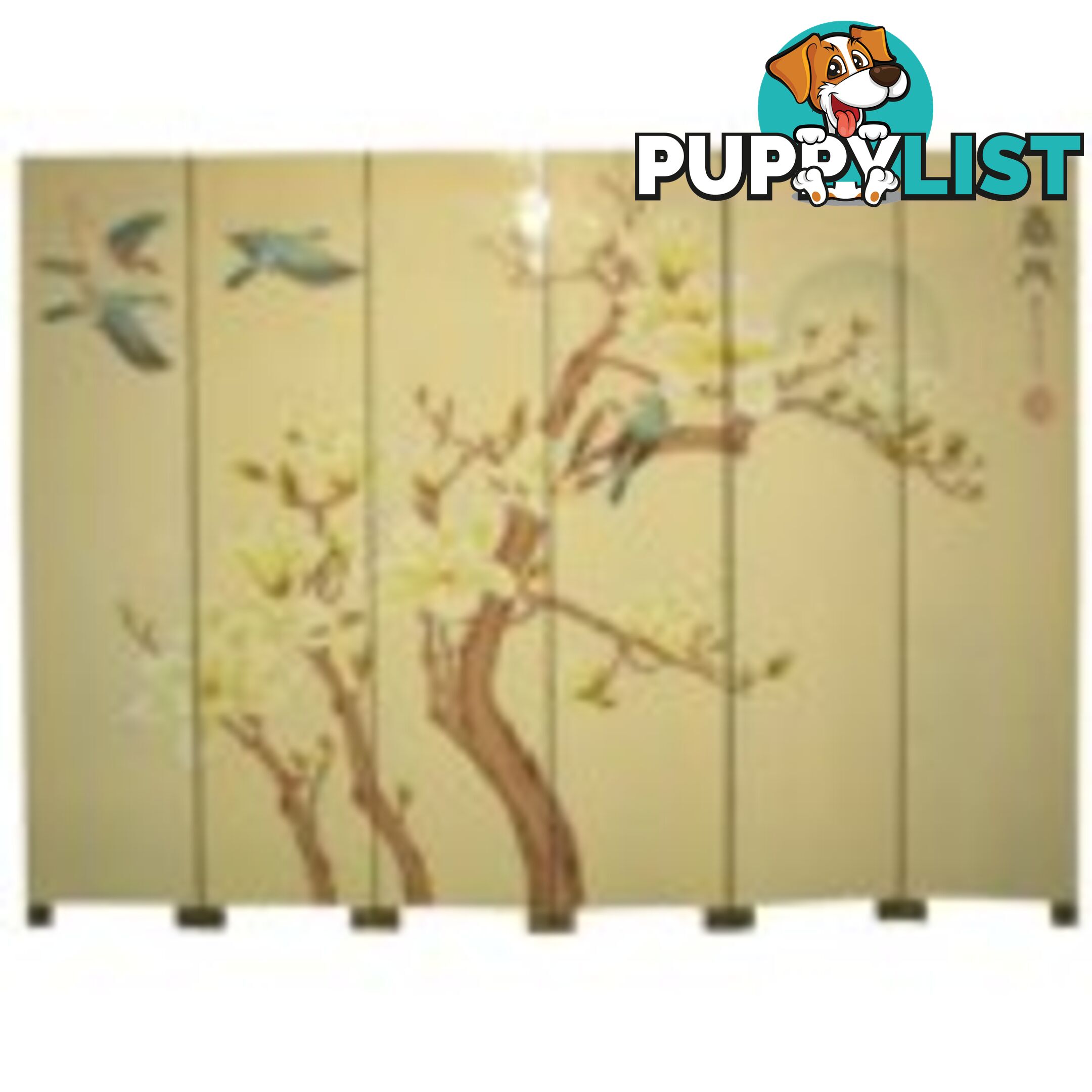 6-Panel Chinese Fold Up Screen - Spring Moon