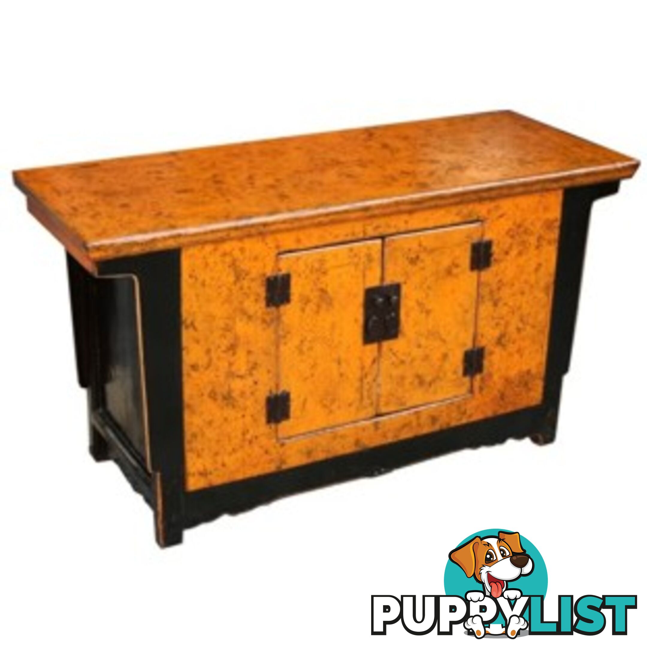 Orange and Black Low Sideboard TV Unit