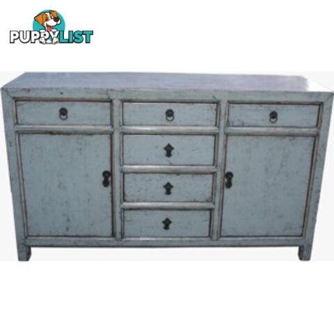 Original Chinese Grey Painted Sideboard Buffet