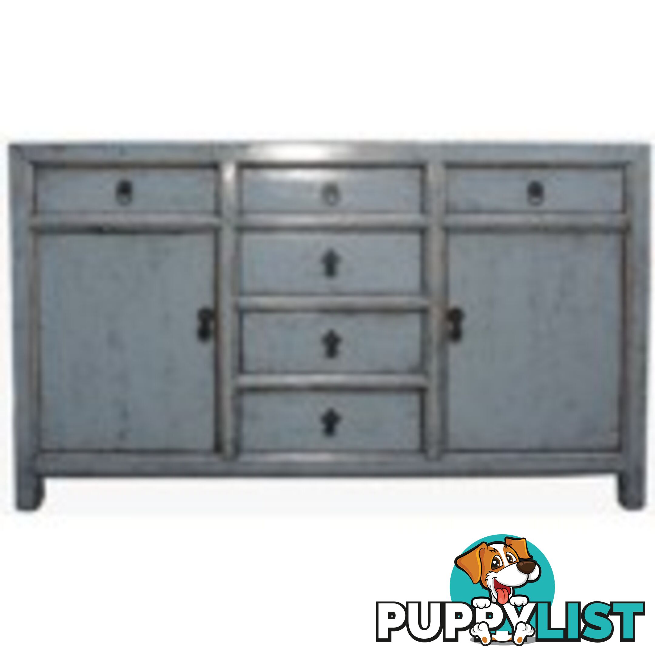 Original Chinese Grey Painted Sideboard Buffet