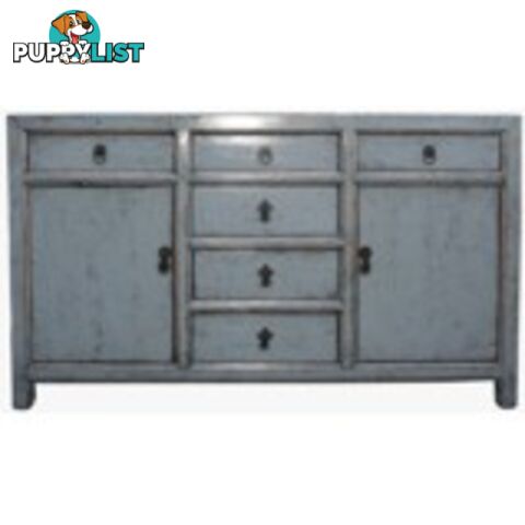 Original Chinese Grey Painted Sideboard Buffet