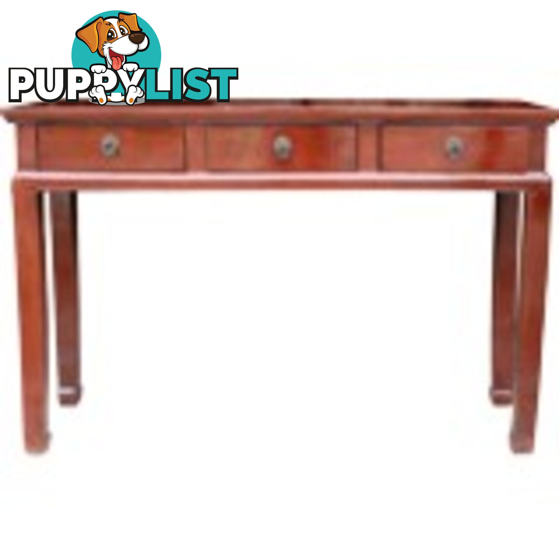 Chinese Original Maroon 3-Drawer Hallway Table