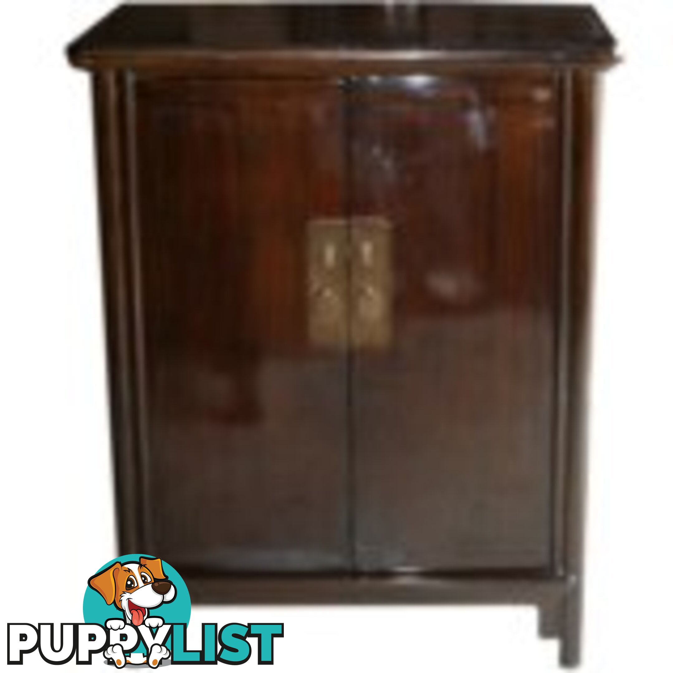 Ming Style Brown Chinese Tapered Storage Cabinet