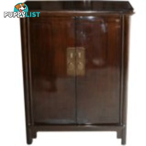 Ming Style Brown Chinese Tapered Storage Cabinet