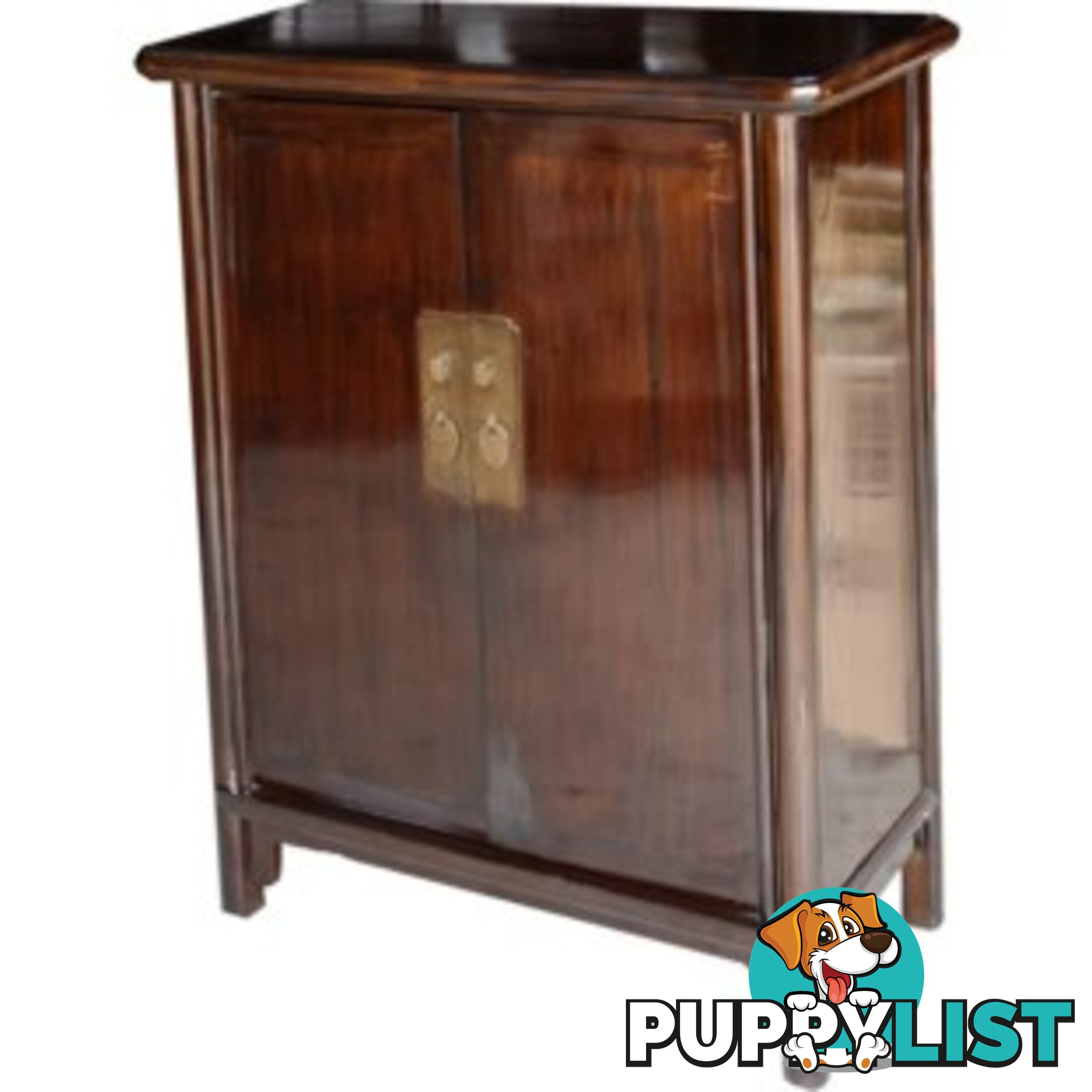 Ming Style Brown Chinese Tapered Storage Cabinet