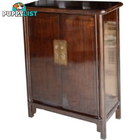 Ming Style Brown Chinese Tapered Storage Cabinet