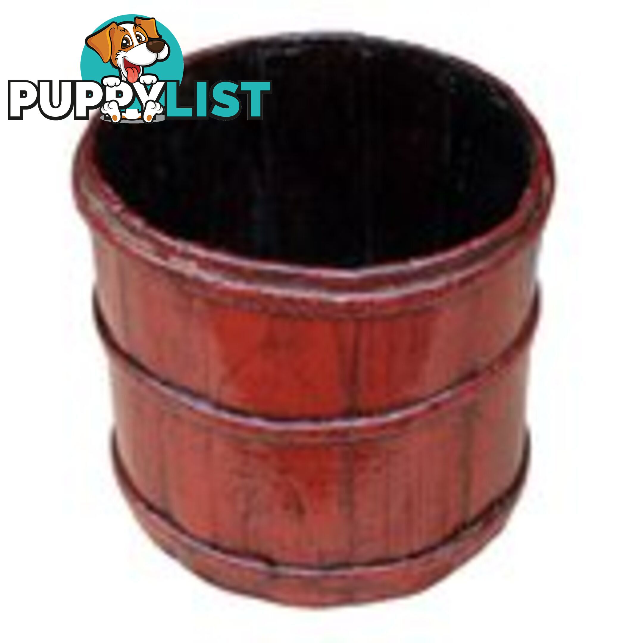 Antique Chinese Red Rice Bucket