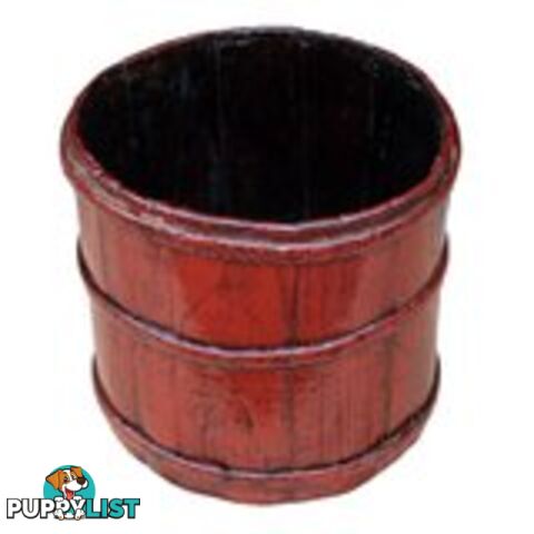 Antique Chinese Red Rice Bucket