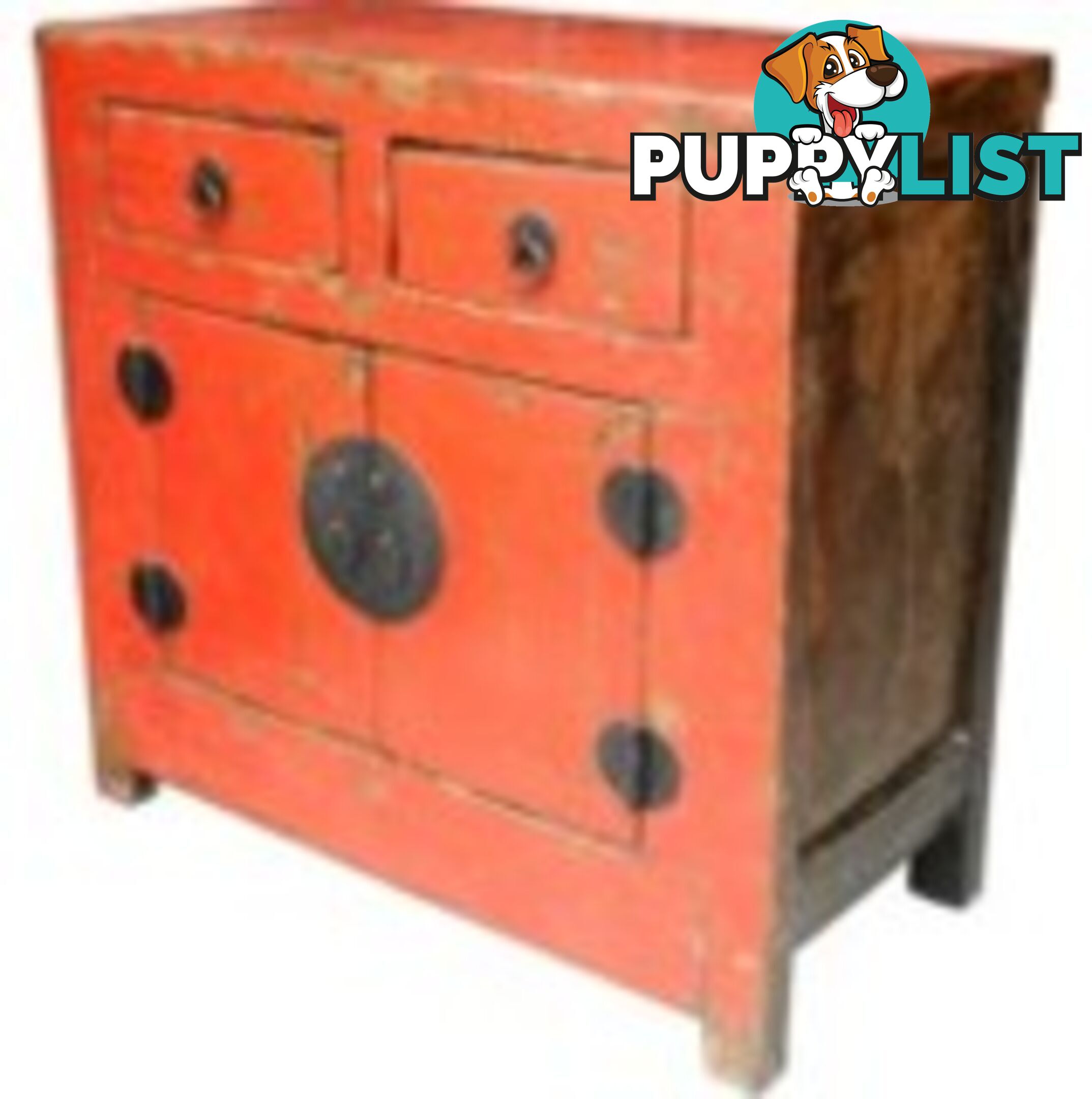 Original Red Shanxi Chinese Antique Cabinet