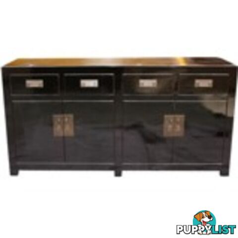 Black Lacquer Oriental Sideboard Buffet