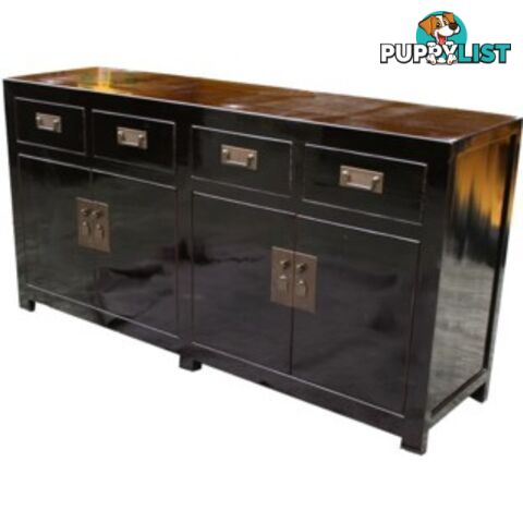 Black Lacquer Oriental Sideboard Buffet