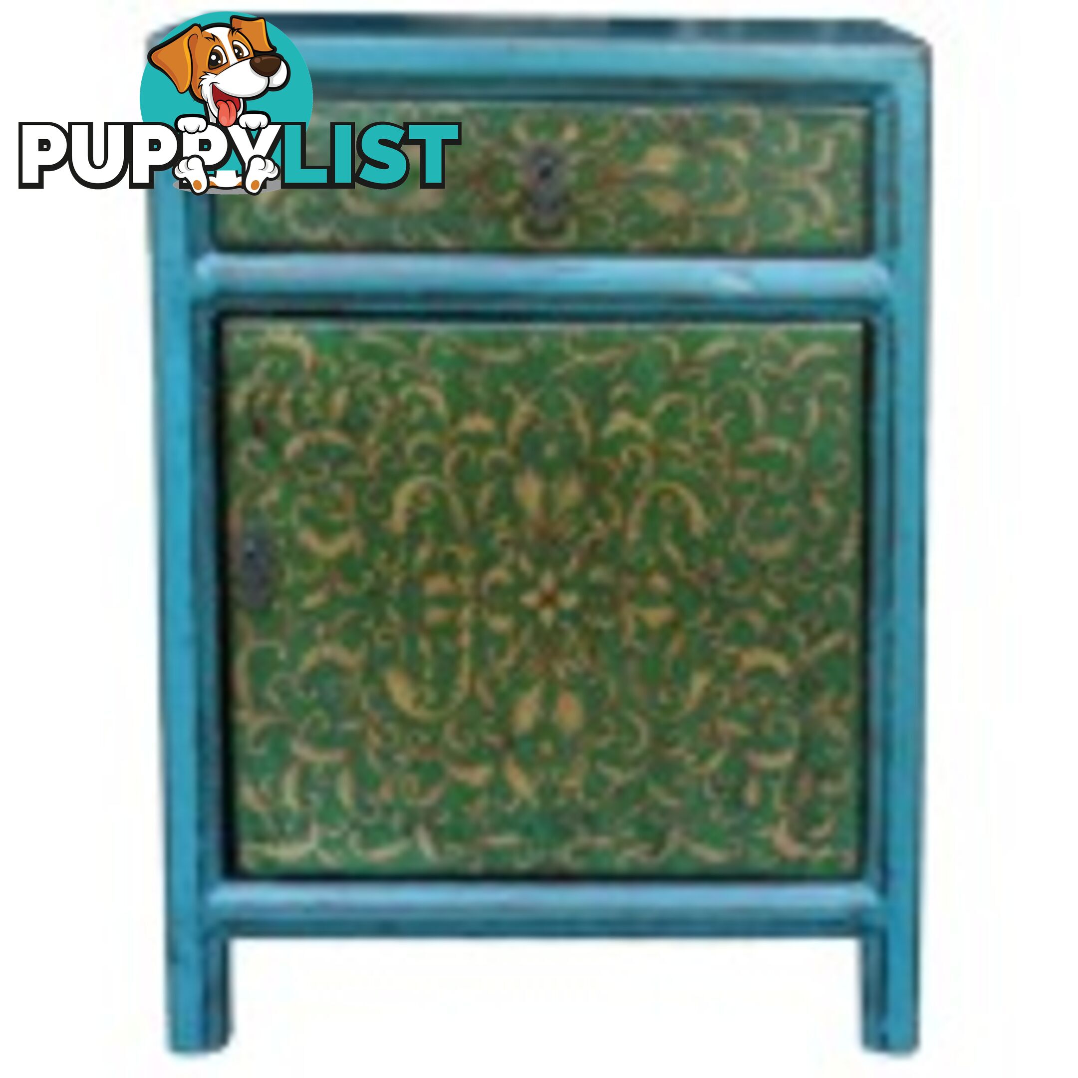 Tibetan Painted Bedside Table