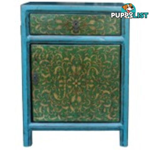 Tibetan Painted Bedside Table