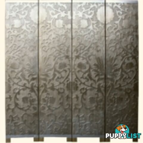 French Silver Room Divider Screen - Sun Flowers