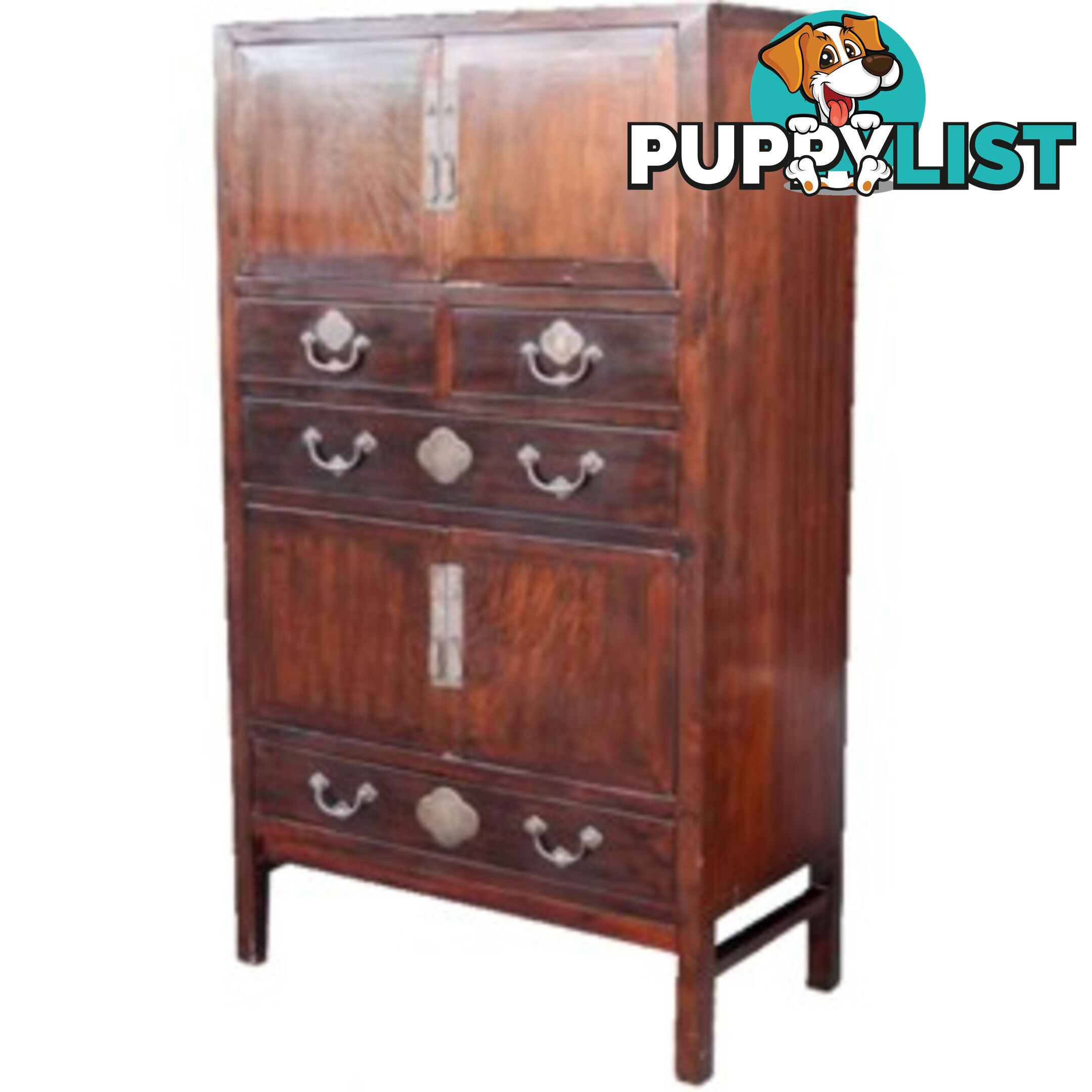 Huge Chinese Antique Burl wood Cabinet