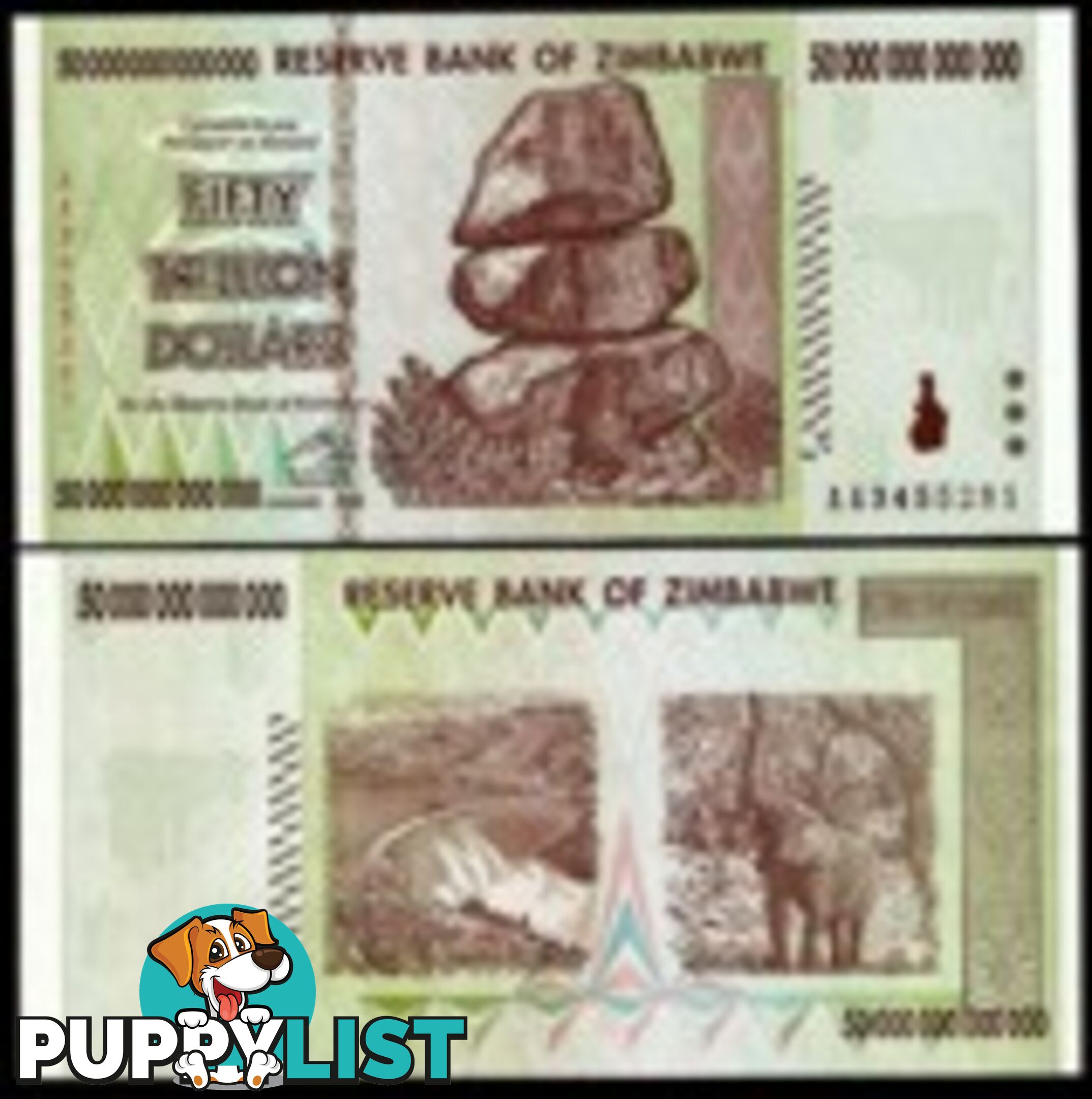 Zimbabwe 50 Trillion Banknote 2008 UNC AA++