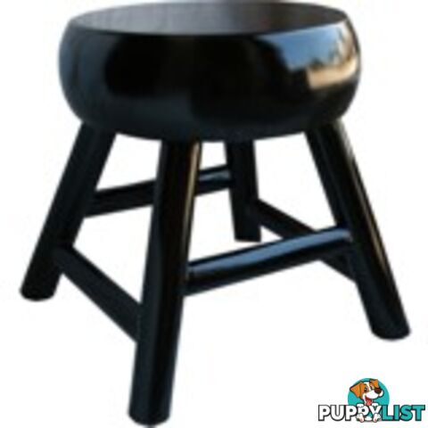 Black Thick Seated Round Stool