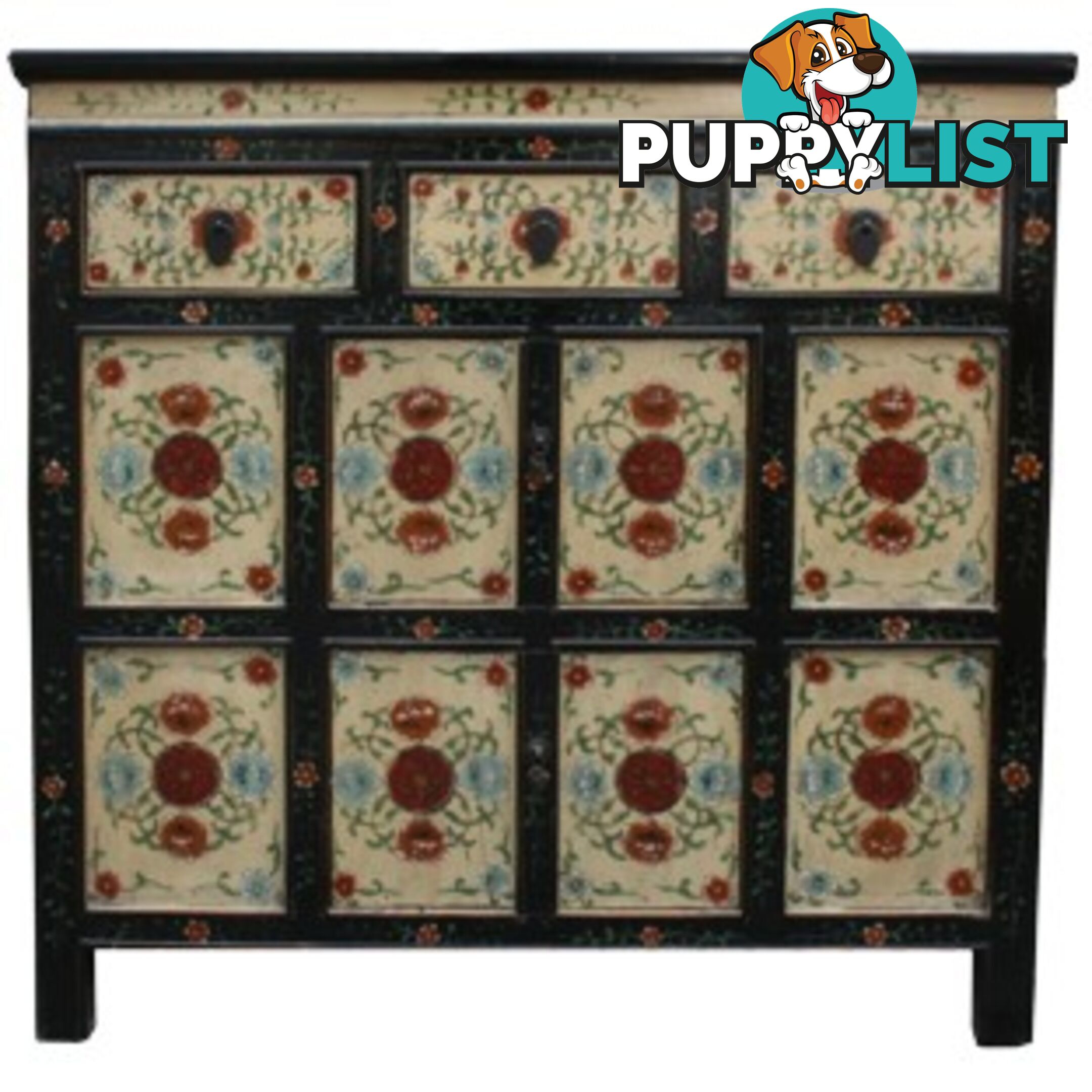 Chinese Antique Painted Tibetan Sideboard