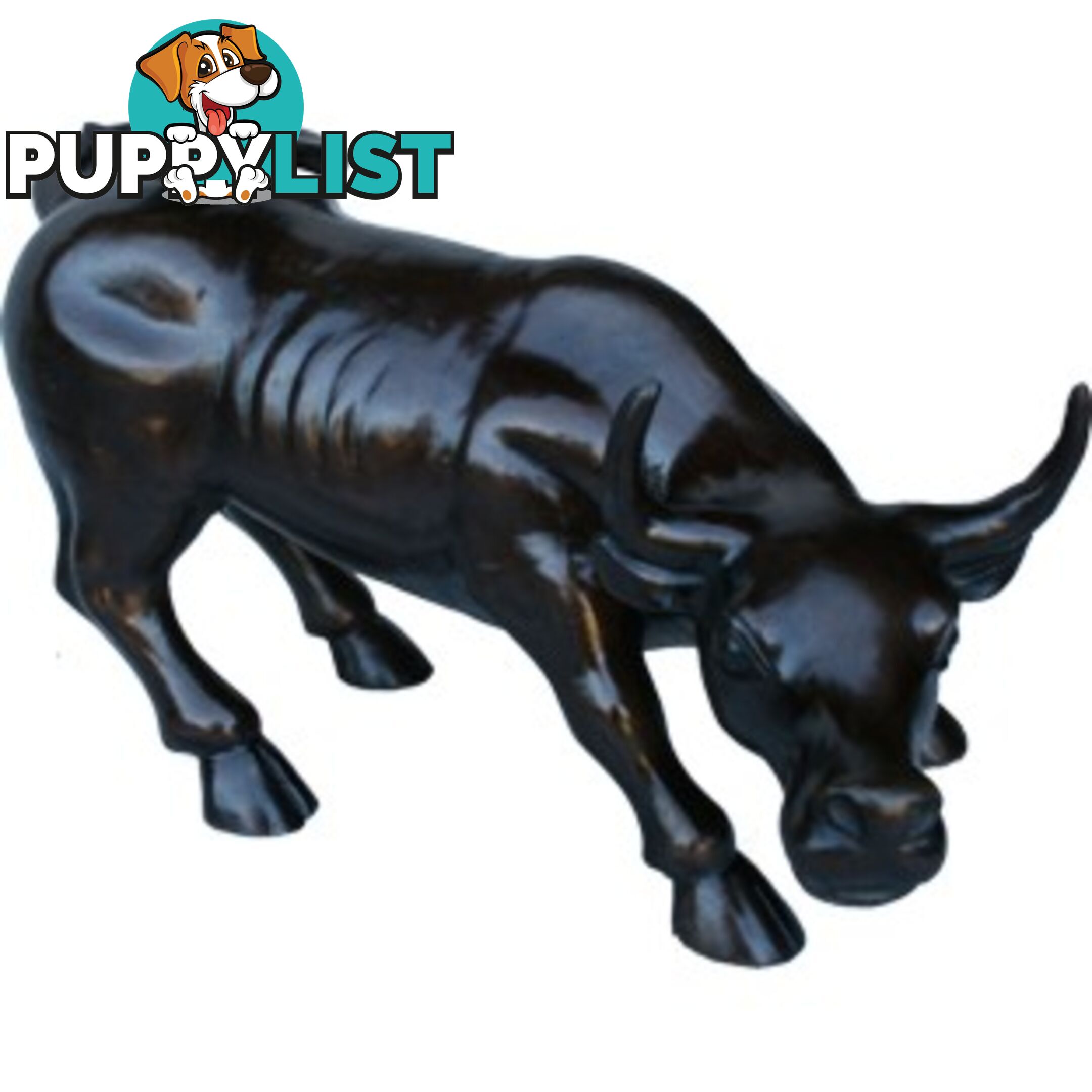 Wall Street Charging Bull Ox Brass Statue 64cm